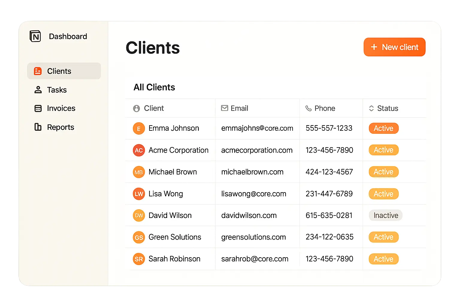 Managing all your clients in one place !