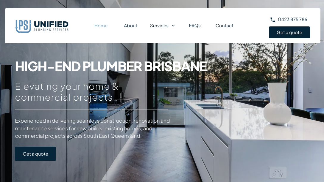 Unified Plumbing Services website