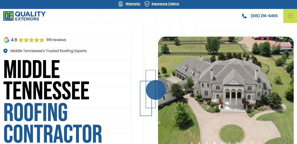 Quality Exteriors website